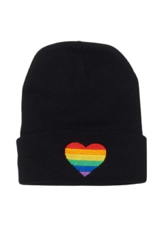 Čiapka s dúhovým srdiečkom zimná
