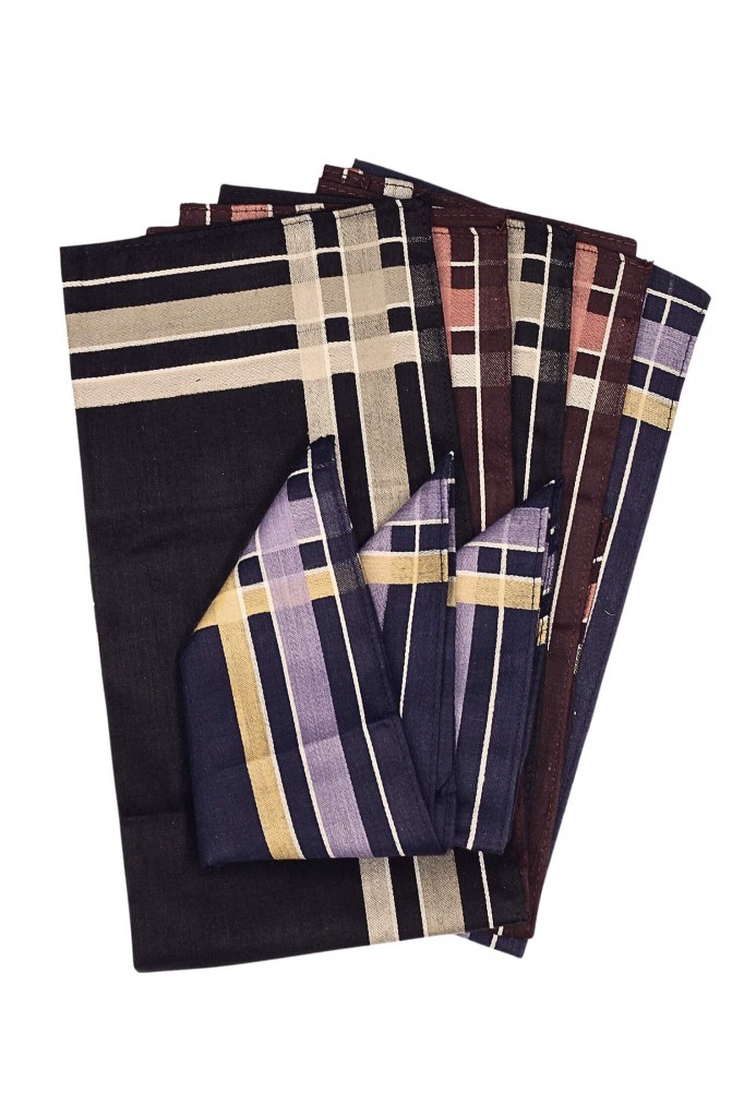 Tmavá pánska vreckovka z bavlny 6 ks - Top