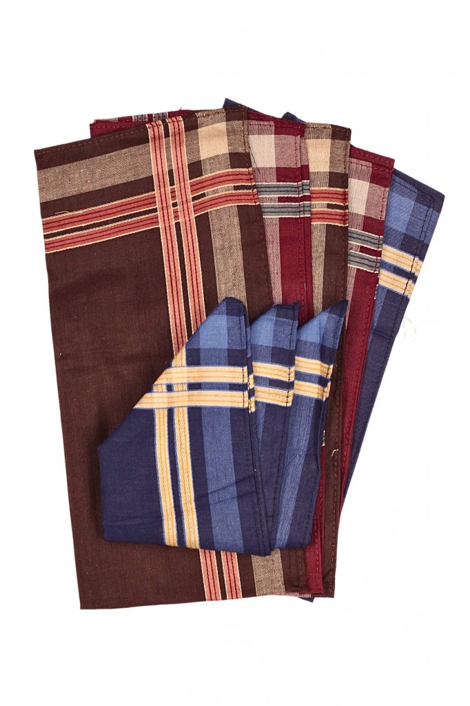 Tmavá pánska vreckovka z bavlny 6 ks - Premium