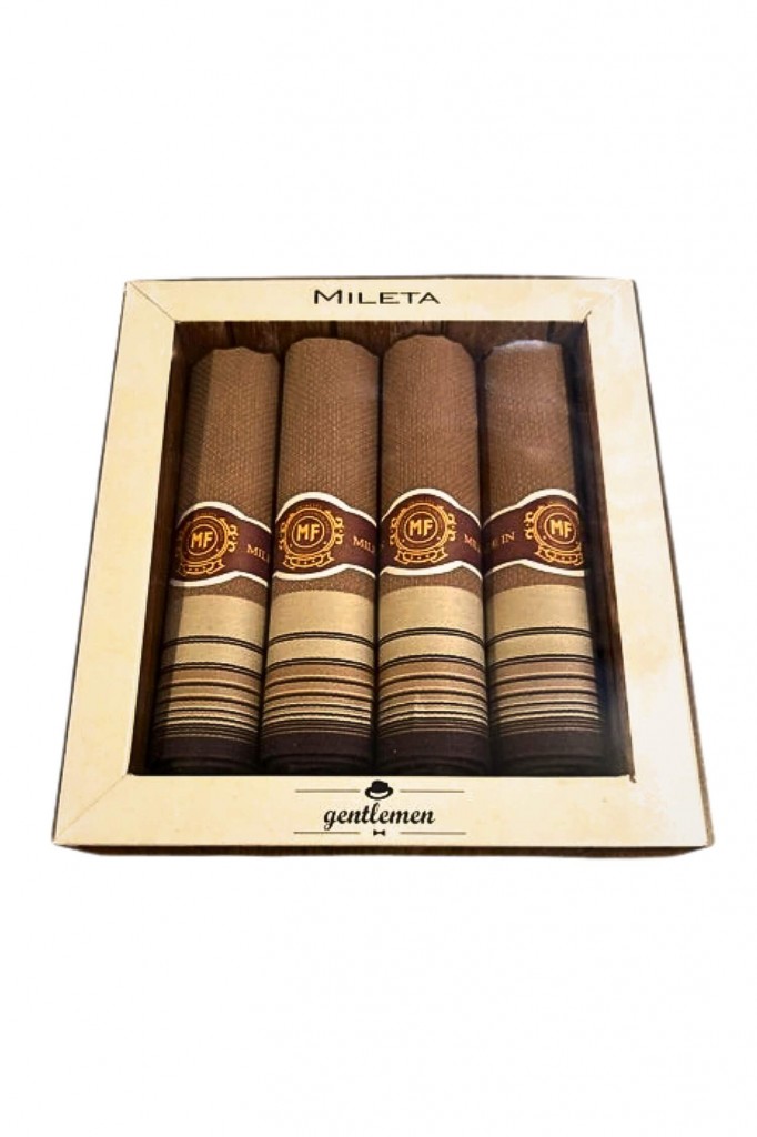 Mileta pánske látkové vreckovky 4 ks - darčeková krabička