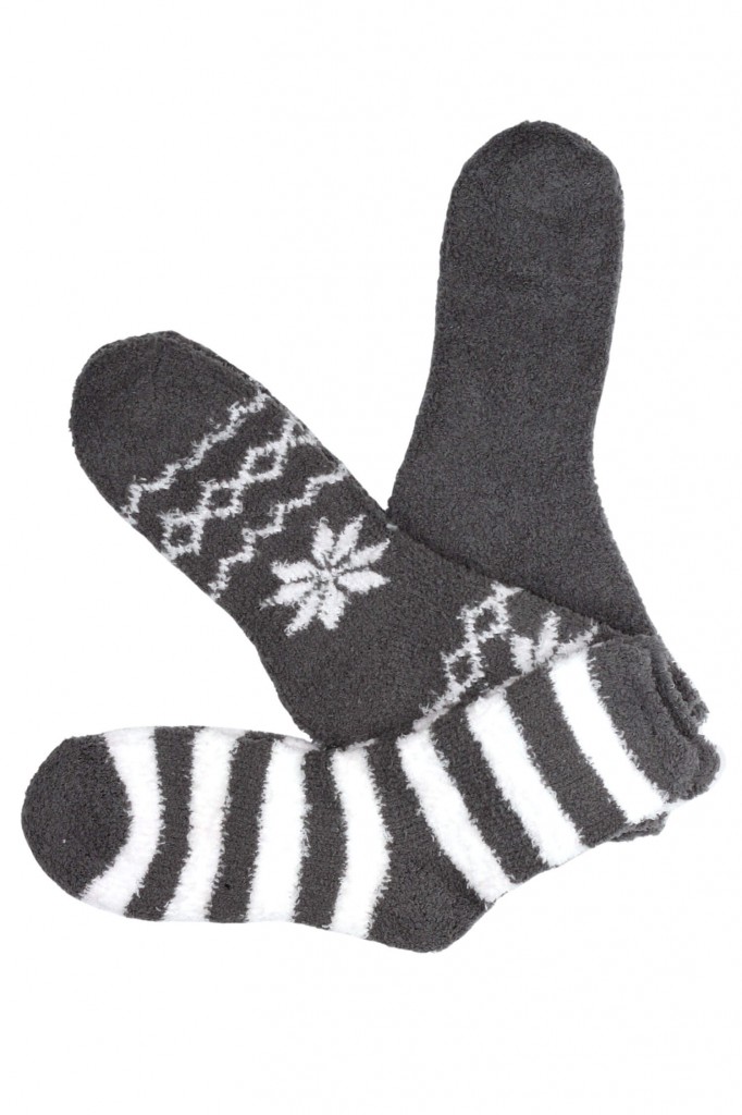 Ženilkové chlpaté ponožky H6001 - 3 páry