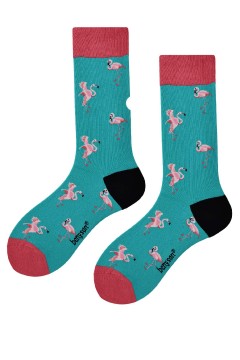 Flamingo cheerful socks unisex high 043