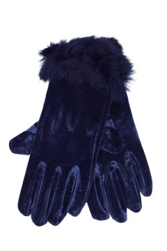 Dámske rukavice elegantné s kožušinkou - elastické - Elisa