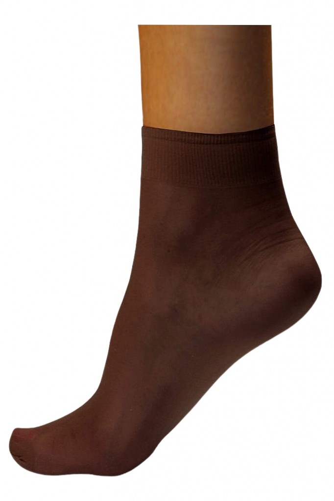Mikrovlákno ponožky tmavohnedé 60DEN