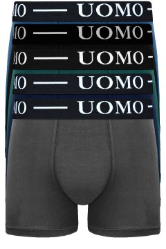 Pánske boxerky UOMO jednofarebné Lukáš – 5 ks v balení