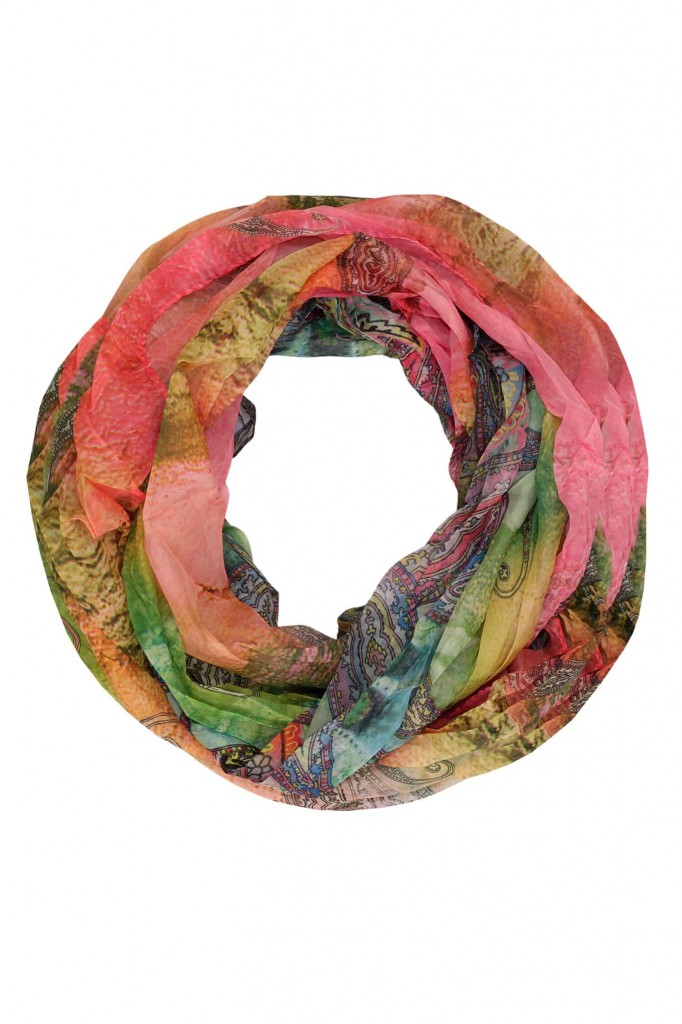 Ľahký dúhový kruhový šál so vzorom Pastel Air