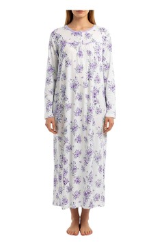 Nočná košeľa bavlnená dlhá dlhý rukáv Natálie 6589