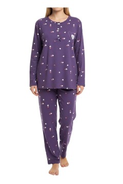 Dámske bavlnené pyžamo termo pre menšiu postavu Petite 2317