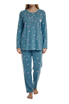 Dámske bavlnené pyžamo termo pre menšiu postavu Petite 2317