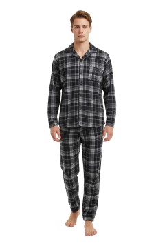 Pánske pyžamo rozpínacie kockované Gianvaglia 2502