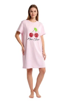 Bavlnená nočná košeľa krátky rukáv Cherry GB-6819