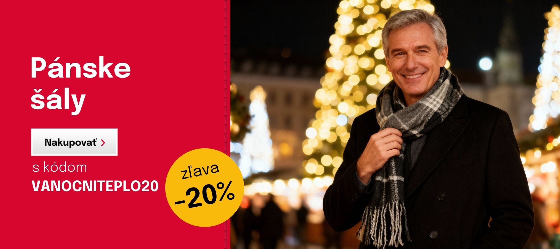 Zľava 20% na pánske šály s kupónom VANOCNITEPLO20
