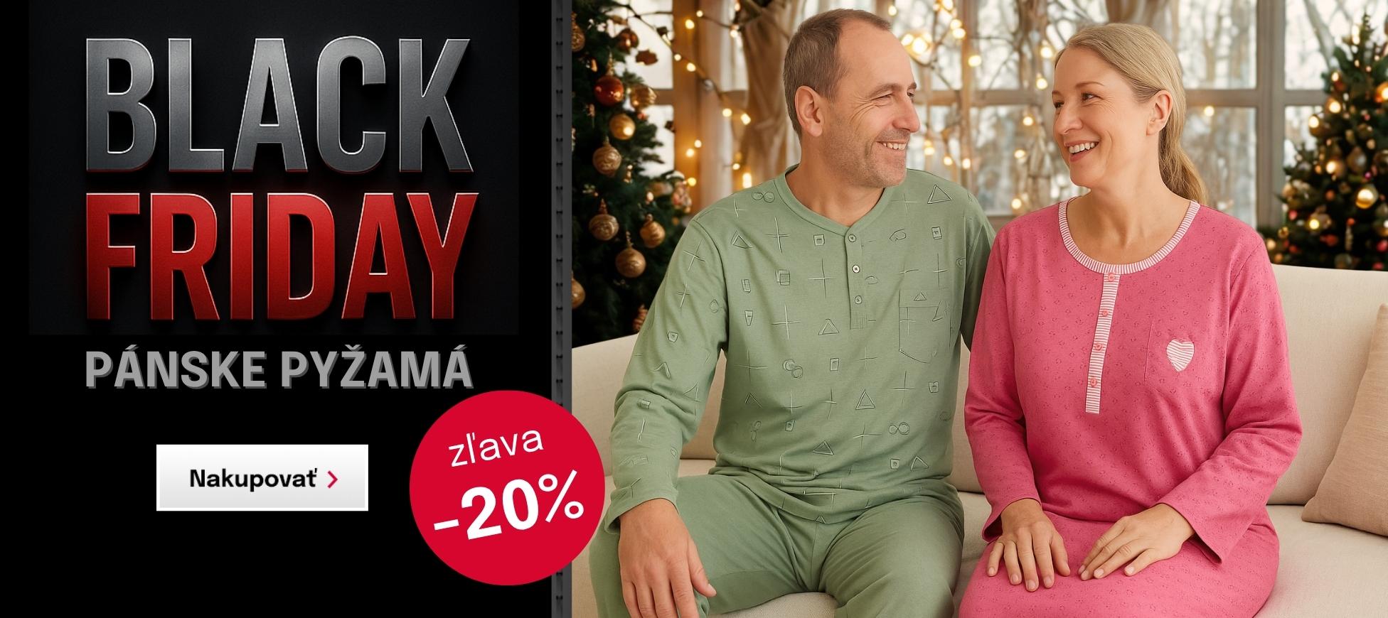Black Friday zľava 20% na pánske pyžamá