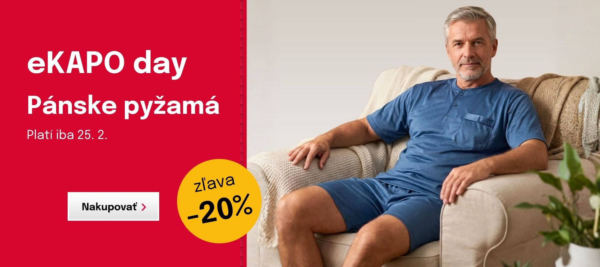 Iba dnes zľava20% na pánske pyžamá