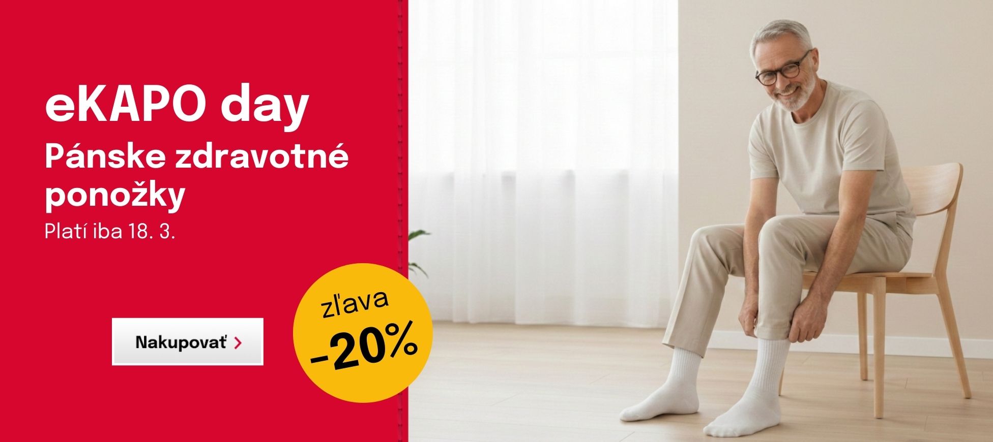 eKAPO day: Zľava 20 % na pánske zdravotné ponožky - jen dnes