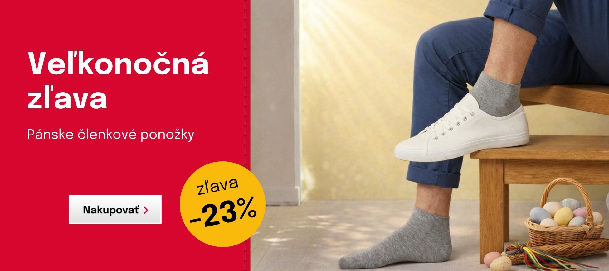 Zľava 20% na pánske členkové ponožky