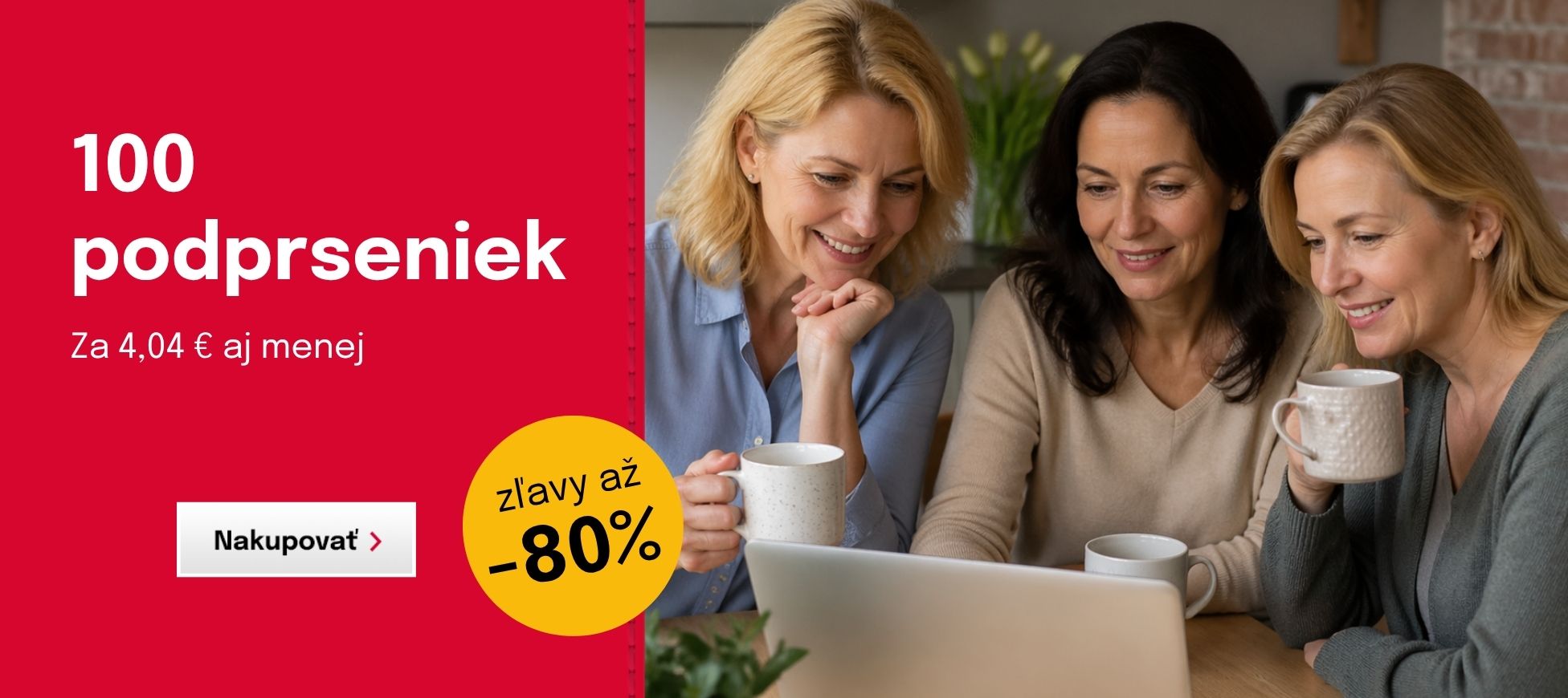 100 podprseniek za 4,04 EUR aj menej. Zľavy až -80 %
