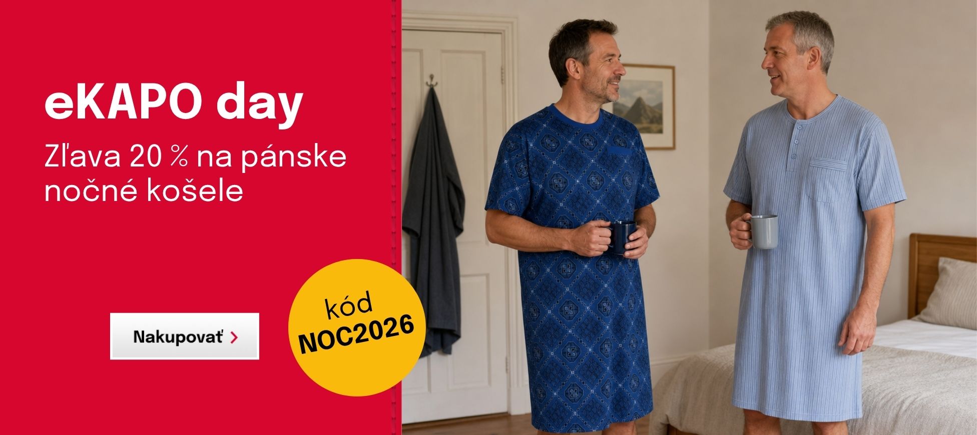 eKAPO day: Zľava 20 % na pánske nočné košele