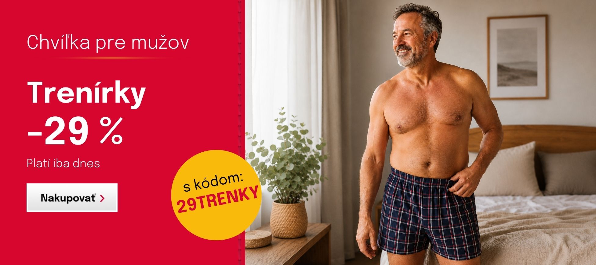 Chvíľka pre mužov: Trenírky -29% - s kupónom 29TRENKY