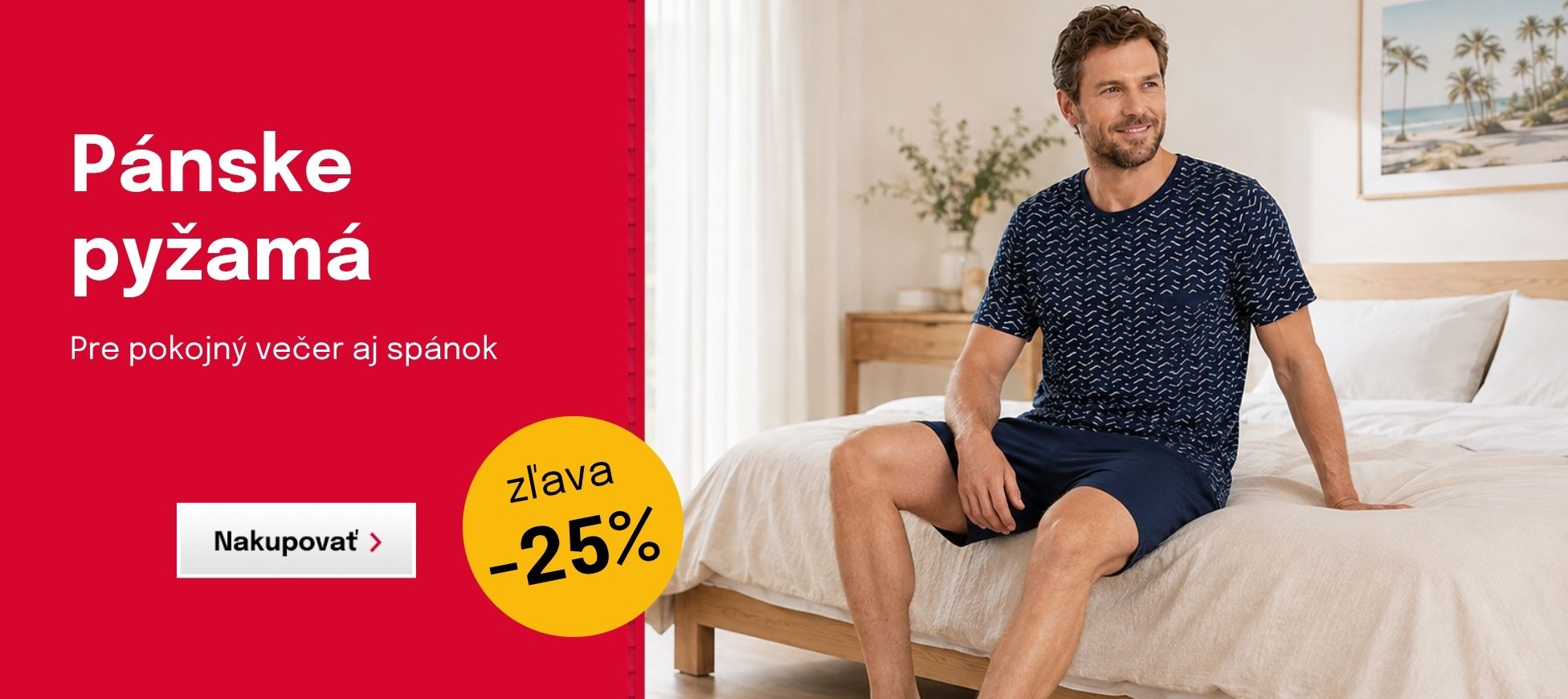 Pánske pyžamá s krátkym aj dlhým rukávom so zľavou 25 %