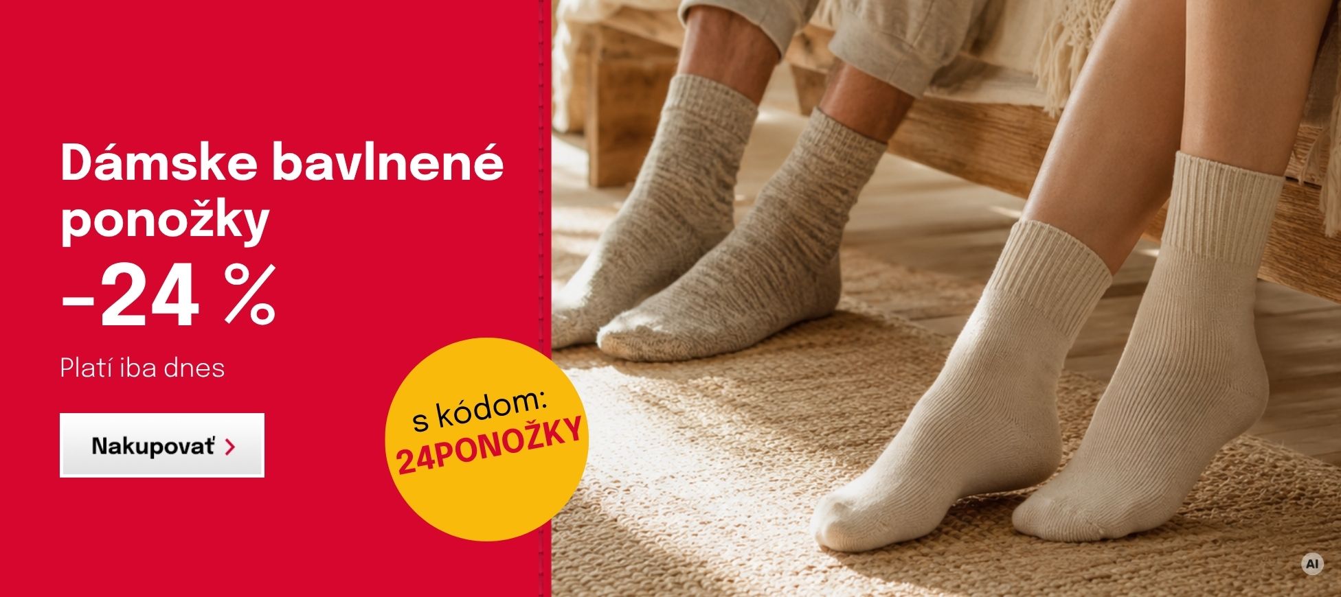 Len dnes: Dámske bavlnené ponožky -24% - s kupónom