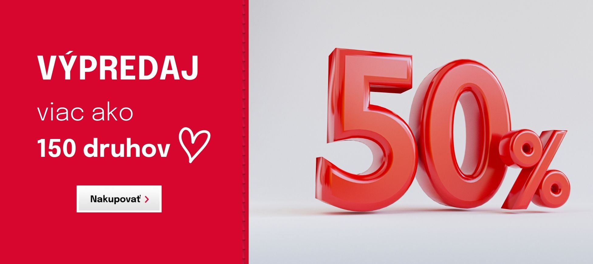 Výpredaj, zľava 50 % na viac ako 150 produktov